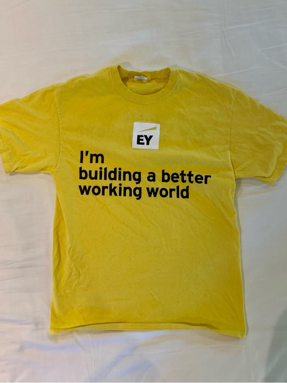 EY Yellow Logo Tee - "I'm building a better‎ working world"
